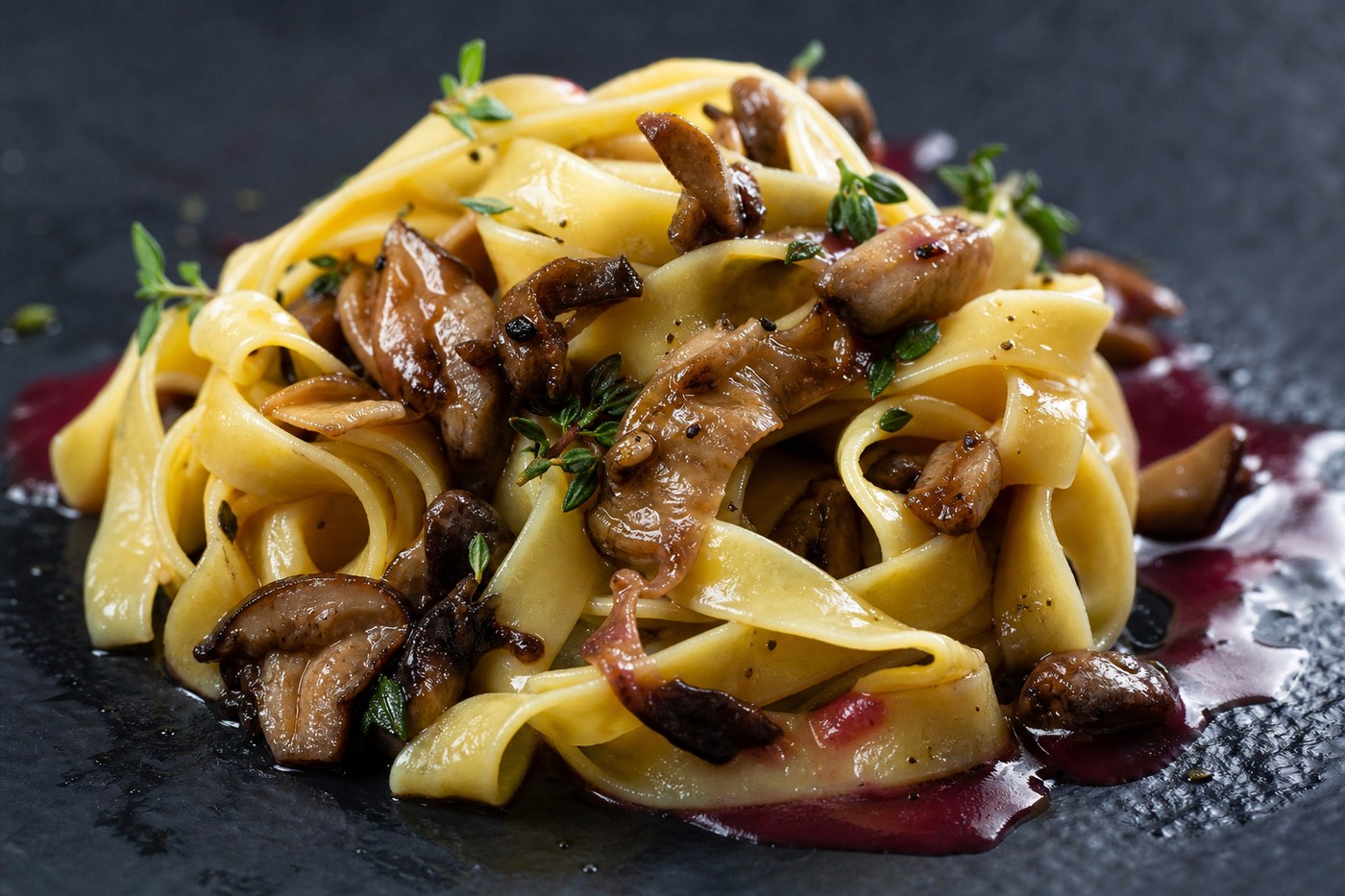Handmade tagliatelle with wild mushrooms