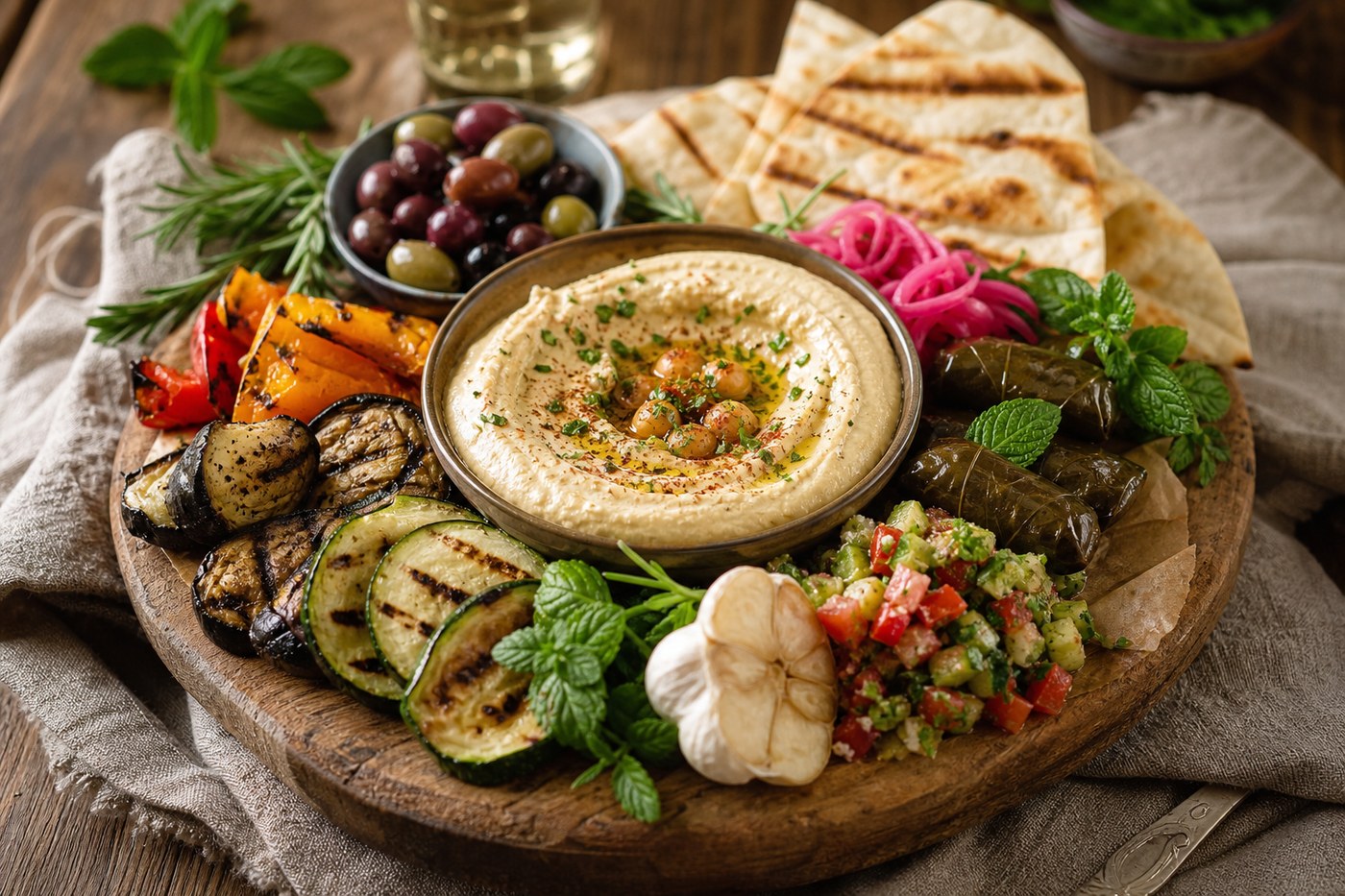 Mediterranean mezze platter